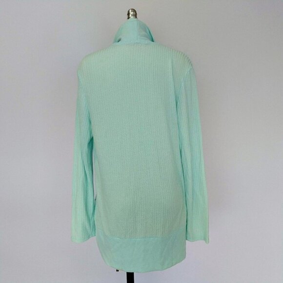 Fresh Produce Mint Green Thermal Wrap Sweater Size M Long Sleeve Made in USA - Picture 7 of 10